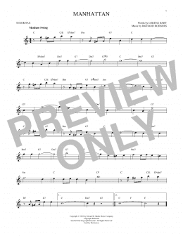 page one of Manhattan (Tenor Sax Solo)