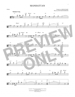 page one of Manhattan (Viola Solo)