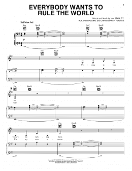 page one of Everybody Wants To Rule The World (Piano, Vocal & Guitar Chords (Right-Hand Melody))