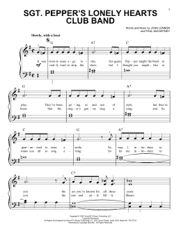 page one of Sgt. Pepper's Lonely Hearts Club Band (Very Easy Piano)