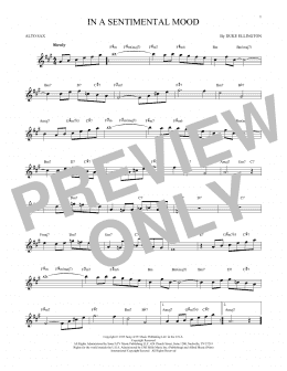 page one of In A Sentimental Mood (Alto Sax Solo)