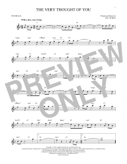 page one of The Very Thought Of You (Tenor Sax Solo)