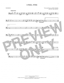 page one of I Feel Fine (Trombone Solo)