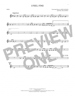 page one of I Feel Fine (French Horn Solo)