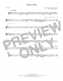 page one of I Feel Fine (Alto Sax Solo)