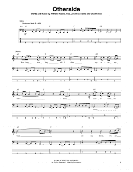 page one of Otherside (Bass Guitar Tab)