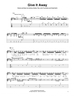 page one of Give It Away (Guitar Tab)