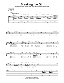 page one of Breaking The Girl (Bass Guitar Tab)