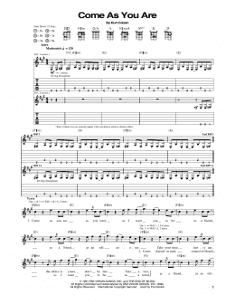 page one of Come As You Are (Guitar Tab)