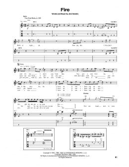 page one of Fire (Guitar Tab)