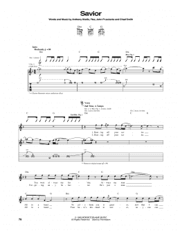 page one of Savior (Guitar Tab)