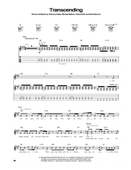 page one of Transcending (Guitar Tab)