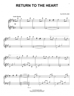 page one of Return To The Heart (Piano Solo)