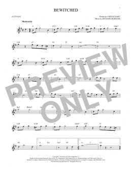 page one of Bewitched (Alto Sax Solo)