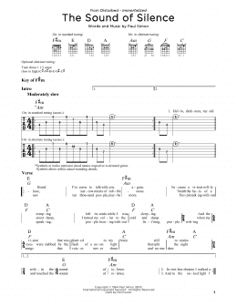 page one of The Sound Of Silence (Guitar Cheat Sheet)