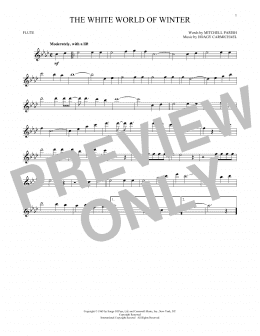 page one of The White World Of Winter (Flute Solo)