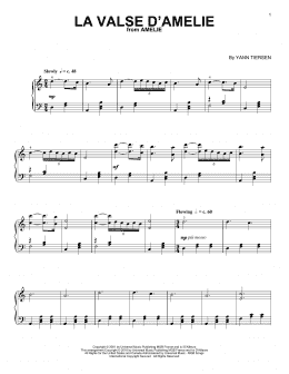 page one of La Valse D'Amelie (Piano Solo)