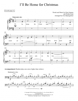 page one of I'll Be Home For Christmas (Educational Piano)