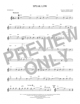 page one of Speak Low (Tenor Sax Solo)