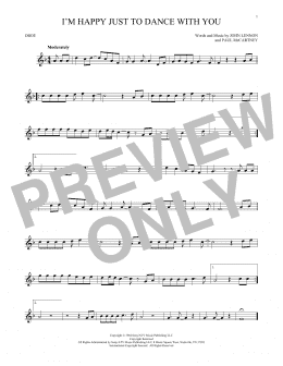 page one of I'm Happy Just To Dance With You (Oboe Solo)