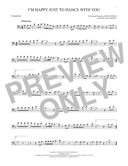 page one of I'm Happy Just To Dance With You (Trombone Solo)