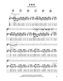 page one of 2 X 4 (Guitar Tab)
