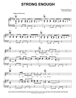 page one of Strong Enough (Piano, Vocal & Guitar Chords (Right-Hand Melody))