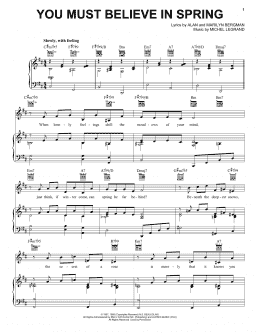 page one of You Must Believe In Spring (Piano, Vocal & Guitar Chords (Right-Hand Melody))