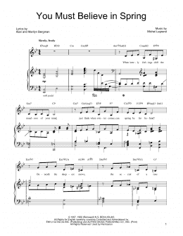 page one of You Must Believe In Spring (Piano, Vocal & Guitar Chords (Right-Hand Melody))