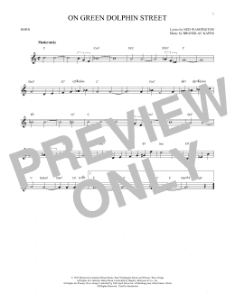 page one of On Green Dolphin Street (French Horn Solo)