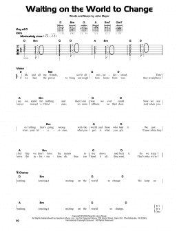 page one of Waiting On The World To Change (Guitar Cheat Sheet)