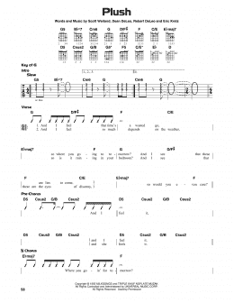 page one of Plush (Guitar Cheat Sheet)