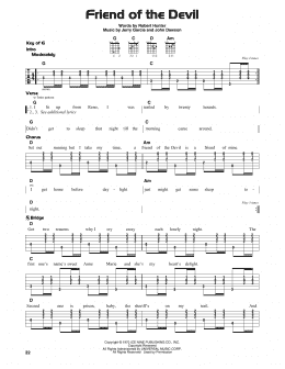 page one of Friend Of The Devil (Guitar Cheat Sheet)