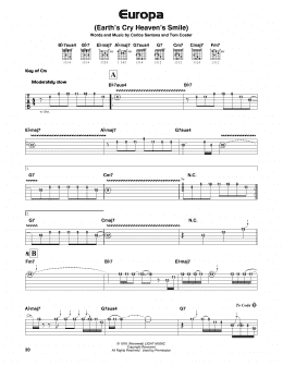 page one of Europa (Guitar Cheat Sheet)