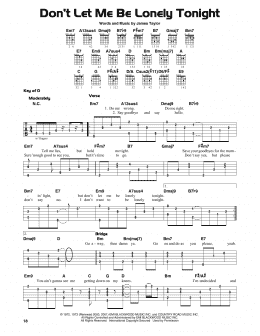 page one of Don't Let Me Be Lonely Tonight (Guitar Cheat Sheet)