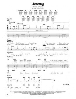 page one of Jeremy (Guitar Cheat Sheet)