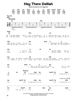 page one of Hey There Delilah (Guitar Cheat Sheet)