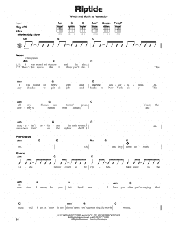 page one of Riptide (Guitar Cheat Sheet)