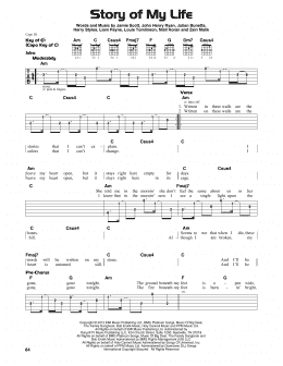 page one of Story Of My Life (Guitar Cheat Sheet)