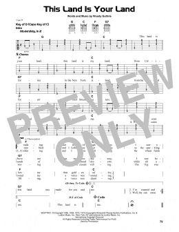 page one of This Land Is Your Land (Guitar Cheat Sheet)