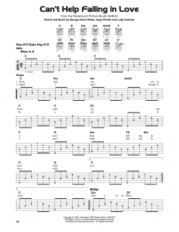 page one of Can't Help Falling In Love (Guitar Cheat Sheet)