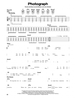 page one of Photograph (Guitar Cheat Sheet)