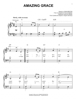 page one of Amazing Grace (Easy Piano)