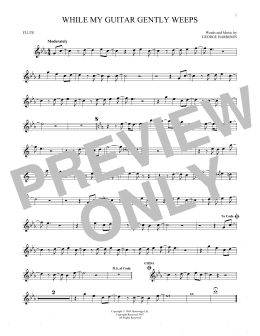 page one of While My Guitar Gently Weeps (Flute Solo)