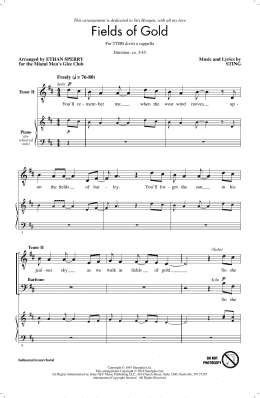 page one of Fields Of Gold (TTBB Choir)