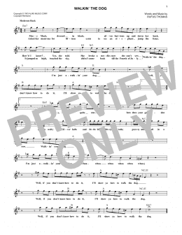 page one of Walkin' The Dog (Lead Sheet / Fake Book)