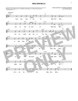 page one of Ring Dem Bells (Lead Sheet / Fake Book)