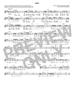 page one of Hero (Lead Sheet / Fake Book)