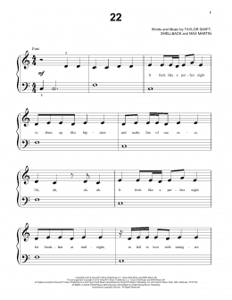 page one of 22 (Beginning Piano Solo)