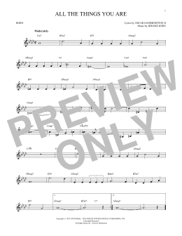 page one of All The Things You Are (French Horn Solo)